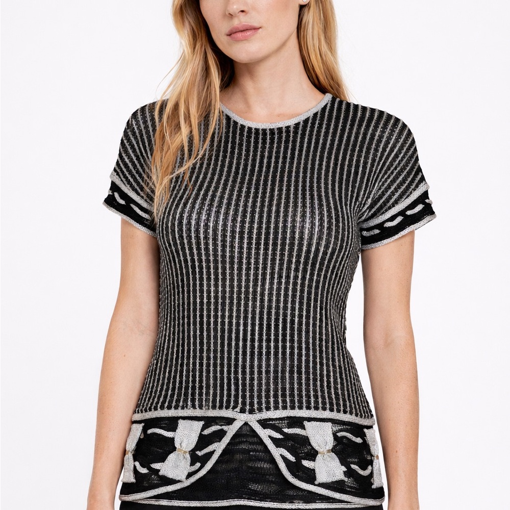 Authentic Christian Dior short sleeve knitted top